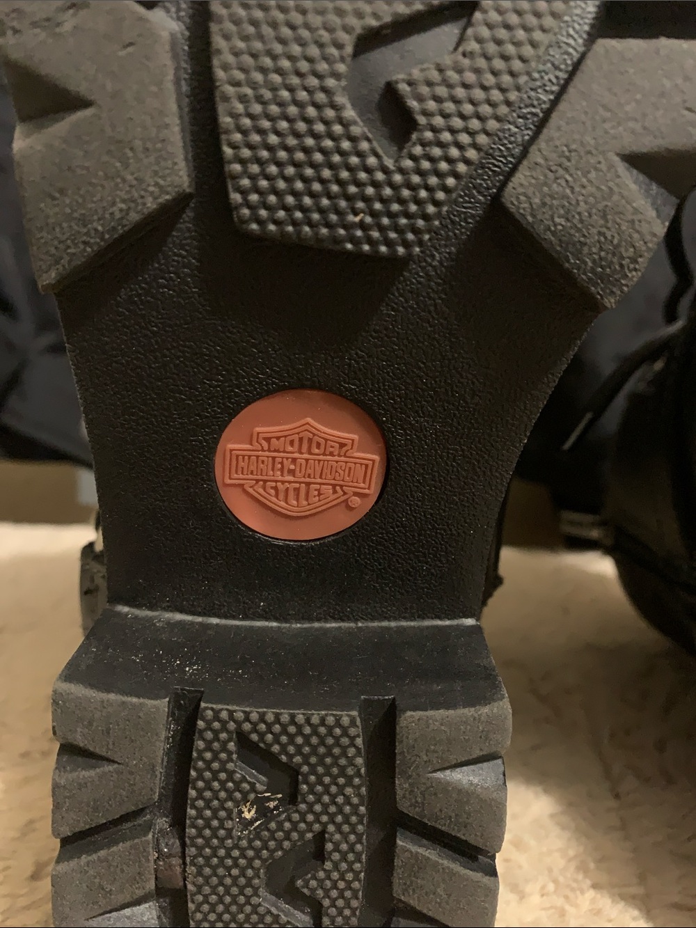 Harley-Davidson Black Leather Lace-Up Moto Harness Boots - Picture 11 of 14